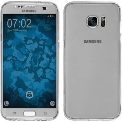 Produktbild von PhoneNatic Case kompatibel mit Samsung Galaxy S7 Edge - grau Silikon Hülle 360° Fullbody Cover