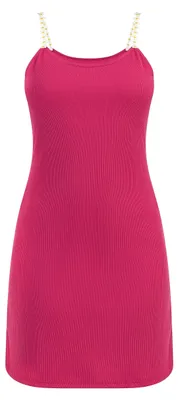 Immagine prodotto di Abito corto da donna talence in maglia a coste, colore rosa, taglia M/L