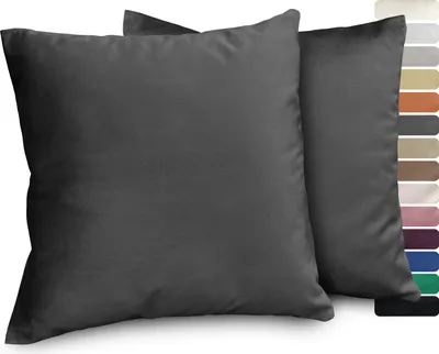 Produktbild von Samt Kissenhüllen 2er Set, Premium Kissenbezug, Sofa- und Dekokissen, Größe und Farbe wählbar,Anthrazit,40x60cm