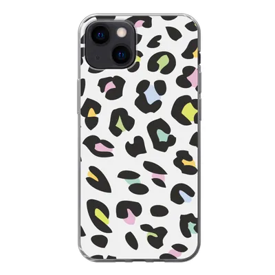 Produktbild von MuchoWow® Handyhülle Schutzhülle Hülle für iPhone 13 mini Pantherdruck - Farben - Schwarz Silikon Softcase Handy Hülle - Softcase