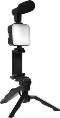 Obrázek produktu pro Verk 27334 Stativ s mikrofonem a LED osvětlením, tripod