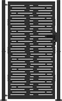 Image de vidaXL Portail de jardin noir 110 x 205 cm Acier thermolaqué