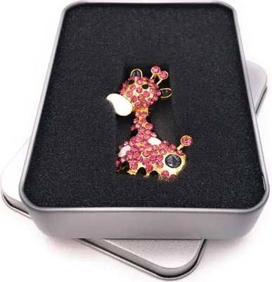 Produktbild von Onwomania Giraffe süß Tier Wüste gold pink Glitzer Strass USB Stick in Alu Geschenkbox 8 GB USB 2.0