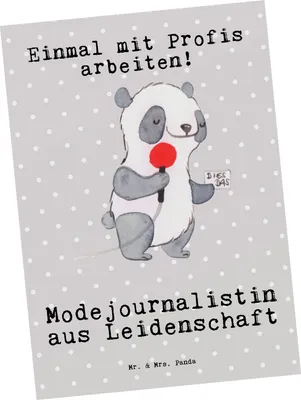 Produktbild von Mr. & Mrs. Panda Grußkarte Modejournalistin Leidenschaft - Grau Pastell - Geschenk, Postkarten, Ansichtskarte, Reporterin, Spruch, Studium, Designkarte, Postkarte, Lustig