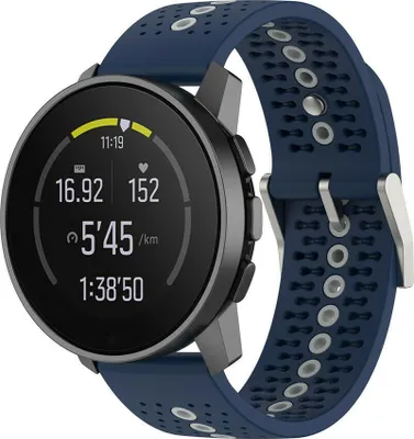 Produktbild von Strap-it Suunto 9 Peak Silikonarmband (Blau/Grau)