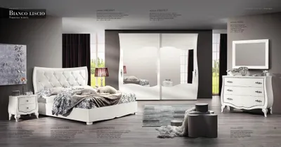 Produktbild von Garnitur Schlafzimmer Bett Nachttisch Kleiderschrank Kommode Spiegel Set 6tlg
