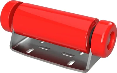 Zdjęcie produktu dla Poliuretanowa rolka boczna z uchwytem B łącznie z zaślepkami pomoc do wodowania przyczepy z łodzią ocynkowany SUPROD, 200 mm (+ EC), czerwony