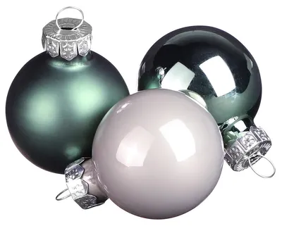 Produktbild von Christbaumkugeln Weihnachtsdeko Glas Grün Perlmuttgrau Ø5cm 24 St