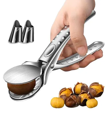 Produktbild von Walnussknacker 2er-Set mit Fingerschutz, Nussknacker Walnüsse, nussknacker, Maroni Schneider für Esskastanien und Nüsse