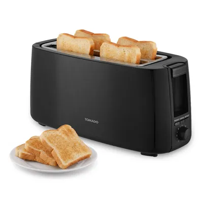 Produktbild von Tomado TBT4000B Toaster für 4 Scheiben - 7 Bräunungsstufen - 1400 Watt - Schwarz