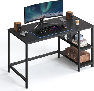 Produktbild von VASAGLE Computertisch Schreibtisch mit 2 Regale 120 x 75 x 60 cm Schwarz