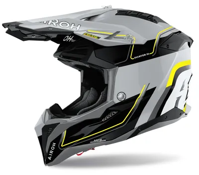 Immagine prodotto di Casco da motocross Airoh Aviator 3 Leader, grigio/nero/giallo, taglia M (57/58)