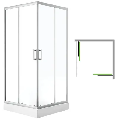 Immagine prodotto di Laveo DESNA box doccia quadrato con piatto doccia 80x80 cm JKDD086K