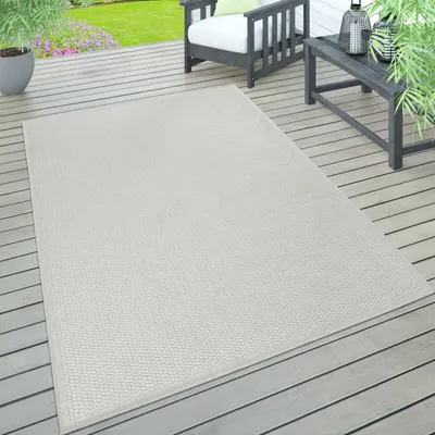Produktbild von Outdoor Teppich wetterfest Garten & Terrasse flachgewebt Uni Sisaloptik robust Grösse 300x400 cm