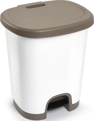 Produktbild von Plasticforte Treteimer - Kunststoff - weis - taupe - 27 Liter