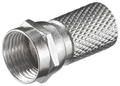 Produktbild von Goobay Aufdreh-F-Stecker 7,0 mm, Zink-Nickel, 20 mm, 100 Stk. im Plastikbeutel