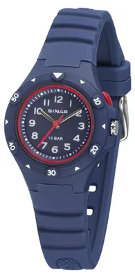 Produktbild von SINAR Jugenduhr Armbanduhr Analog Quarz Uni Silikonband XB-19-2 dunkelblau