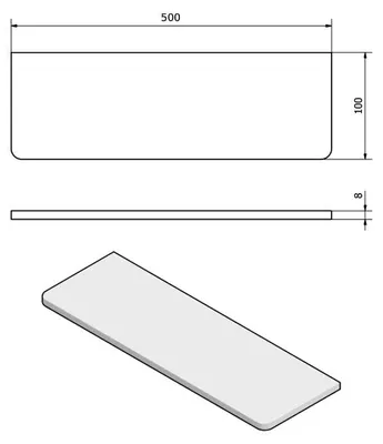 Obrázek produktu pro Skleněná police Sapho 500 mm, černá/čiré sklo