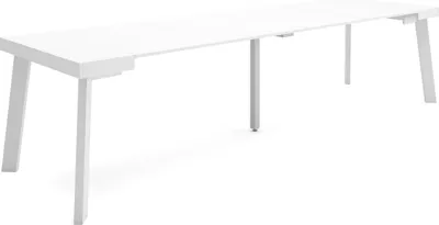 Produktbild von Ausziehbarertisch, 302x90x73cm, Für 14 Gäste, Hölzerne Beine, Weiß