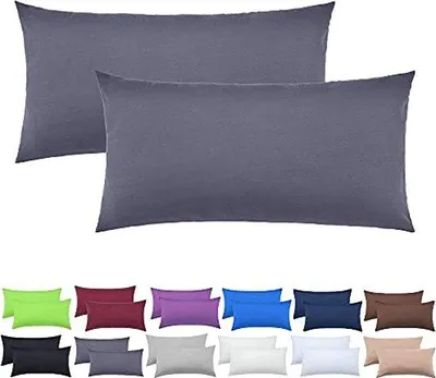 Produktbild von DigiRigi® 2er-Set Jersey-Kissenbezüge – 100% Baumwoll-Jersey, verdeckter Reißverschluss, waschbar 60 °C, schrumpffrei, viele Farben, Größen 40×40 / 40×60 (Nacken) / 40×80 / 40×145 (Seitenschläfer) / 80×80