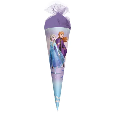 Produktbild von ROTH Geschenk-Schultüte klein Disney Frozen 22 cm rund Tüllverschluss Zuckertüte Schulanfang