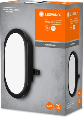 Image de Ledvance Bulkhead Led 11w Noir Plafonnier Led Extérieur Robuste 4000k - Ledvance