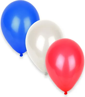 Immagine prodotto di Accessori per feste Palloncini Francia 12 pezzi blu-bianco-rosso - taglia unica