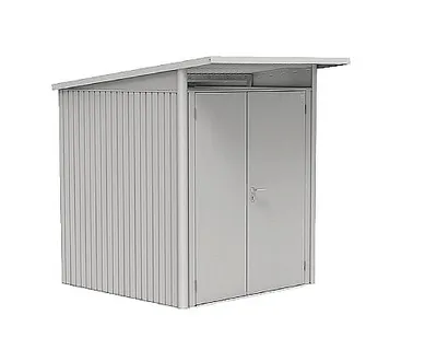 Obrázok produktu pre Plechový záhradný domček Biohort AvantGarde A1 dvojkrídlové dvere 174x174 cm strieborný metalický