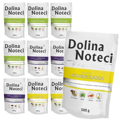Zdjęcie produktu dla Dolina Noteci Premium 10x500g Bezzbożowa Mokra Karma Dla Psa Mix 3 Smaków