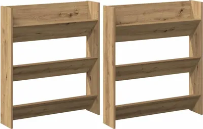 Produktbild von Schuhschrank 2 pcs Artisan-Eiche 85 x 18 x 90 cm Holzwerkstoff
