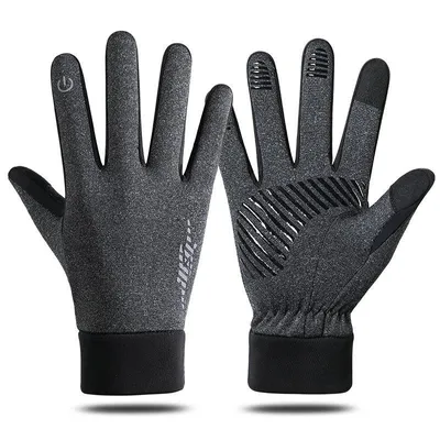 Produktbild von Winterhandschuhe Thermo Touchscreen Handschuhe Fahrradhandschuhe für Outdoor, Schwarz-grau, Größe: L, Stil B