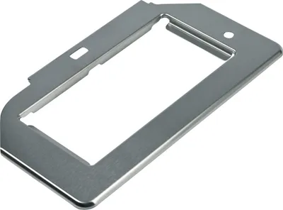 A close-up, angled view of a metal drip tray frame for a coffee machine.