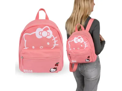 Obrázek produktu pro Hello Kitty Růžový dámský látkový školní batoh 29x26x14cm