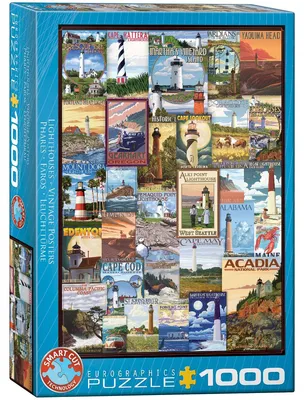 Image de Eurographics Puzzle Phares, affiches publicitaires, 1000 pièces, 68 x 48 cm, 6000-0779