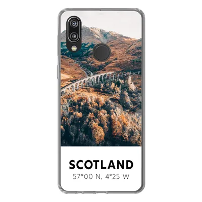 Produktbild von MuchoWow® Handyhülle Schutzhülle Hülle für Huawei P20 Lite (2020) Schottland - Herbst - Berge Silikon Softcase Handy Hülle - Kartenhalter