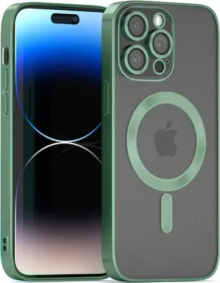A green iPhone case with a MagSafe ring is shown next to an iPhone.