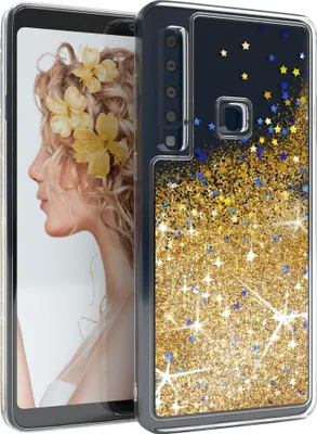 Produktbild von EAZY CASE - Glitzer Hülle kompatibel mit Samsung Galaxy A9 2018 Glitzer Schutzhülle, Soft Case, Backcover Transparent mit Motiv