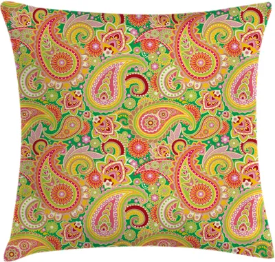 Produktbild von ABAKUHAUS Paisley Kissenbezug, Traditioneller Persischer Paisley Muster Druck Östliche Ethnische Elementen Vintage, 60 x 60 cm, Mehrfarbig