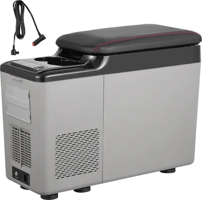 Produktbild von SucceBuy autochladnička, přenosná 12 V autochladnička na loketní opěrku, 15 l jednozónová mraznička, -4℉-68℉ nastavitelná, 12/24 V DC a 100-240 V AC kompresorová chladnička pro venkovní dobrodružství a kempování