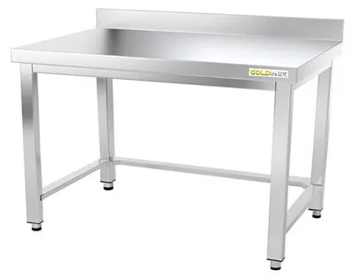 Immagine prodotto di Tavolo da lavoro in acciaio inossidabile, base da 1200 x 600 mm, con supporto rinforzato PREMIUM - GOLDINOX