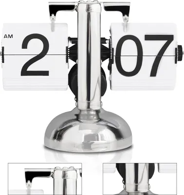 Produktbild von Retro Flip Clock Tischuhr 16×21 cm – Mechanische Klappuhr mit Quarzwerk, Minimalistische Digitalanzeige für Wohnzimmer & Büro