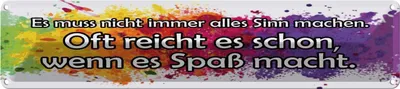 Produktbild von vianmo Blechschild 10x46 cm muss nicht alles Sinn machen Spruch Zitat