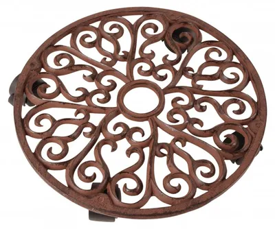 Image de Esschert Design Dessous-de-plat à roulettes en fonte rond L ; TG130