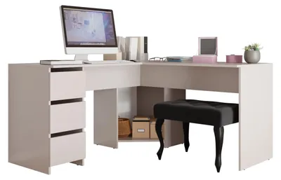 Produktbild von MIRJAN24 Eckschreibtisch Fotyn, Schreibtisch L-Form, Ecktisch vom Hersteller, Jungenzimmer (Farbe: Cashmere)