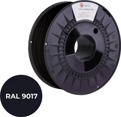 Immagine prodotto di Filament C-TECH PREMIUM LINE, TPU 90A, flexibilní, dopravní černá, RAL9017, 1,75mm, 1kg