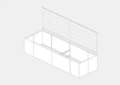Produktbild von Hochbeet Palatino Set Urban mit Rankhilfe 300 x 100 x 183 cm braun inkl. Drahtseil mit Klemmen