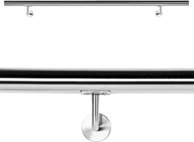 Immagine prodotto di Set di corrimano a parete corrimano 150 cm staffa scala maniglione in acciaio inox V2A