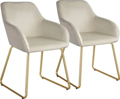 Produktbild von tectake® Esszimmerstuhl Jeane gepolstert, in Samtoptik 57 x 61 x 85,5 cm, Belastbarkeit 120 kg