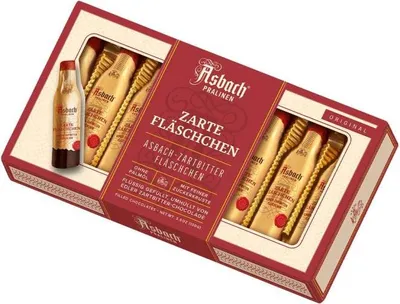Produktbild von Asbach Pralinen Zarte Fläschchen Zartbitter mit Kruste 100g