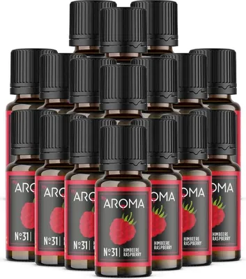 Produktbild von myAROMA Flavour Drops Himbeere 17x10ml – Zuckerfrei, Kalorienfrei & Vegan